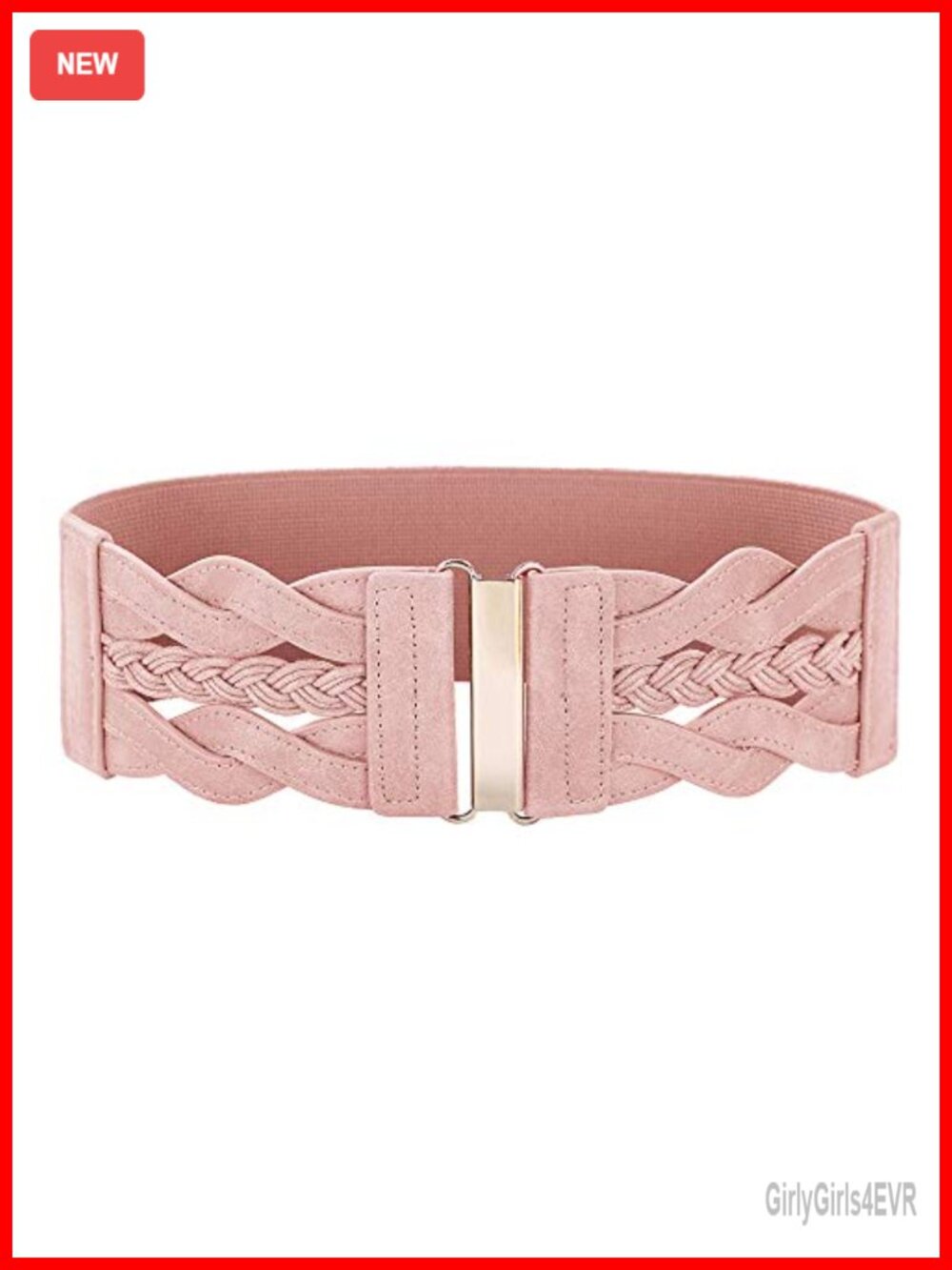 Wide Elastic Waist Belt Women 3 Inch Retro Braided Stretch Cinch Belt